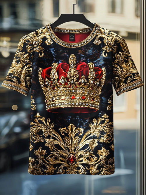 Men's Business Luxury Printed  Cotton Short Sleeve T-Shirt