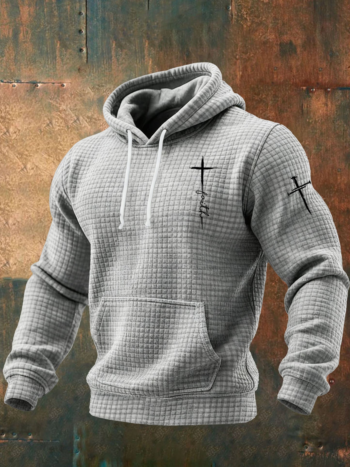 Men's Faith Print Hoodie Sweatshirt-Fast Shipping