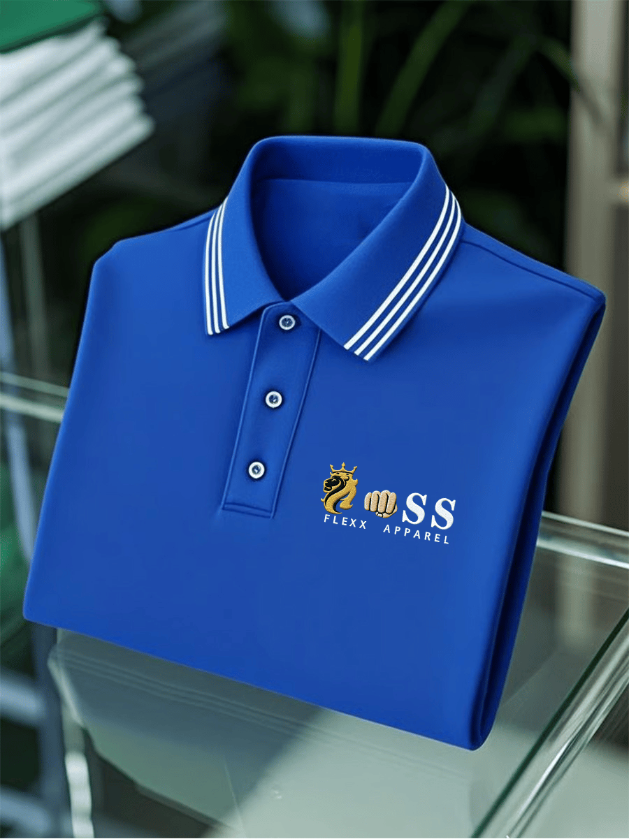 Men's Business Casual Printed Short Sleeve Polo Shirt