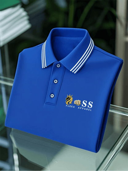 Men's Business Casual Printed Short Sleeve Polo Shirt