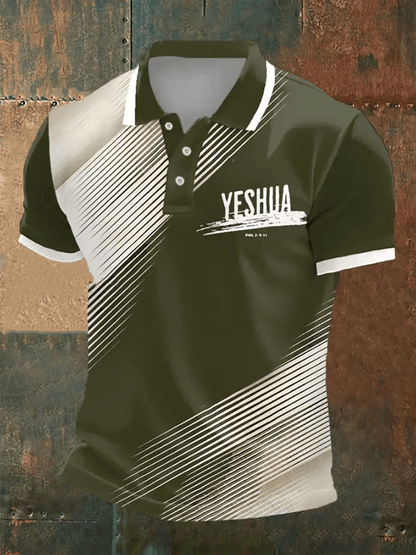 Men's Retro Faith Casual Printed Polo Shirt