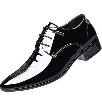 Men's Comfortable British Business Lace-up Patent Leather Shoes