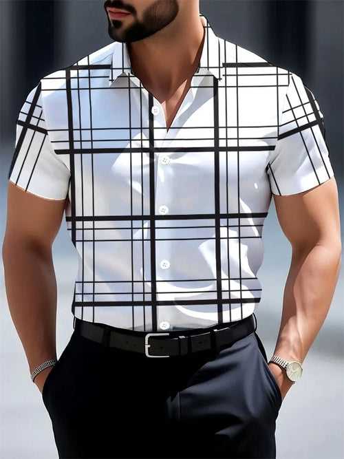 Men's Casual Business Geometric Shirt