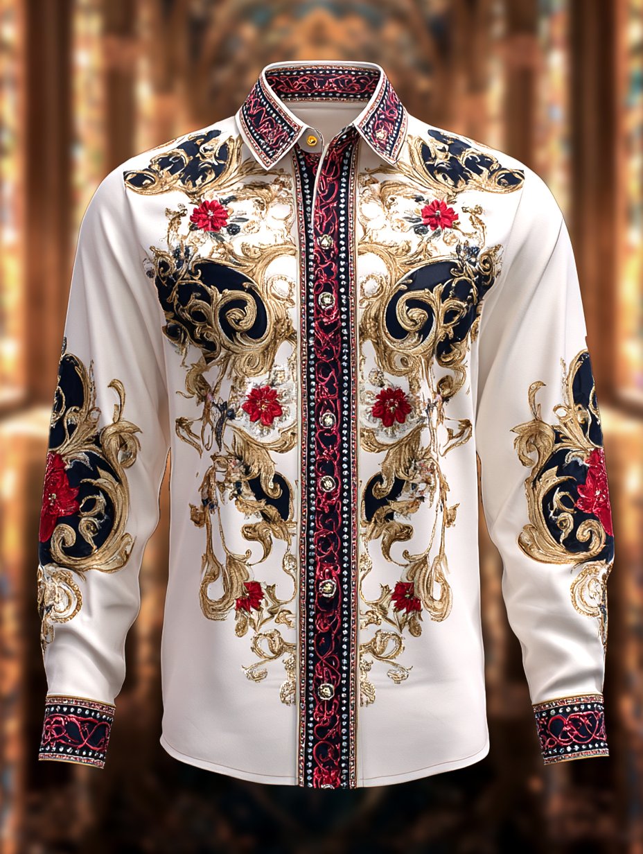 Men's Satin Luxe Long Sleeve Button Down Shirt