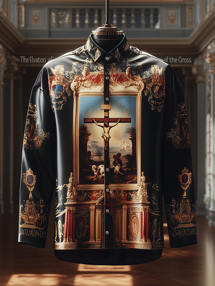 Men's Satin Luxe The Elevation of the Cross Button Down Shirt