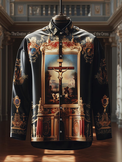 Men's Satin Luxe The Elevation of the Cross Button Down Shirt