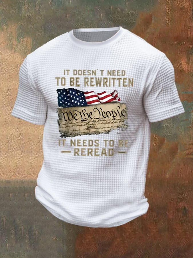 Men's We The People Print Casual Waffle T-Shirt