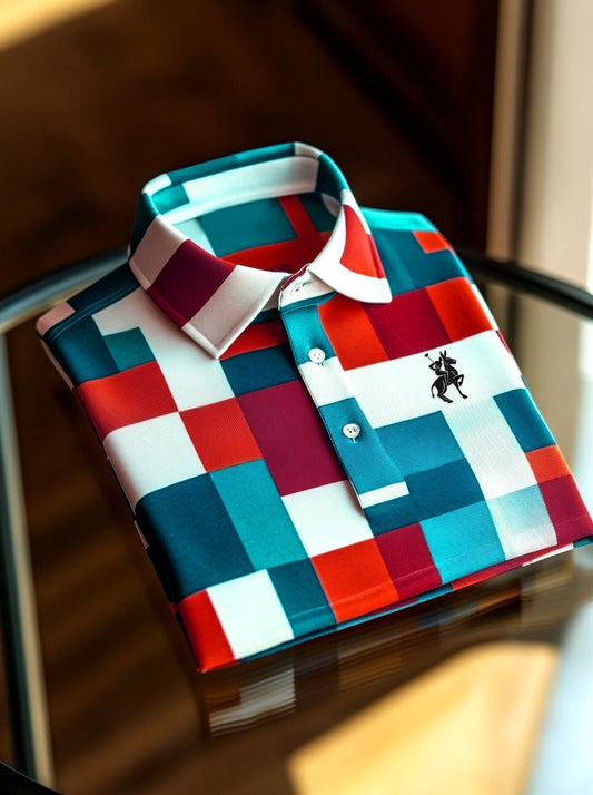Men's Business Casual Artistic Button Short Sleeve Polo Shirt
