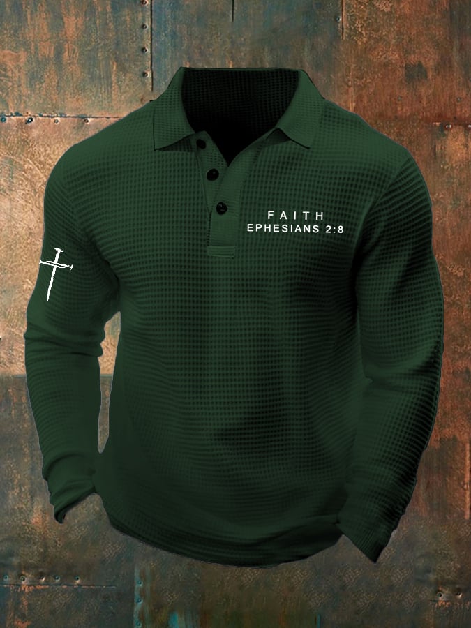 Men's Faith Printed Waffle Casual Shirt