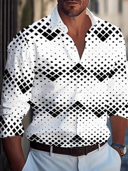 Men's Street Style Business Casual Printed Long Sleeve Shirt