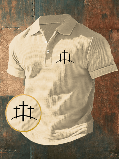 Men's Faith Waffle Short Sleeve Polo Shirt