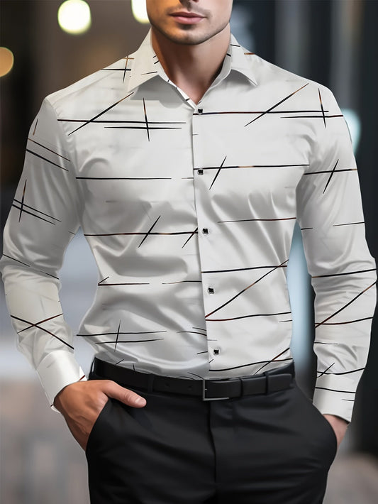 Men's Street Style Business Casual Printed Long Sleeve Shirt