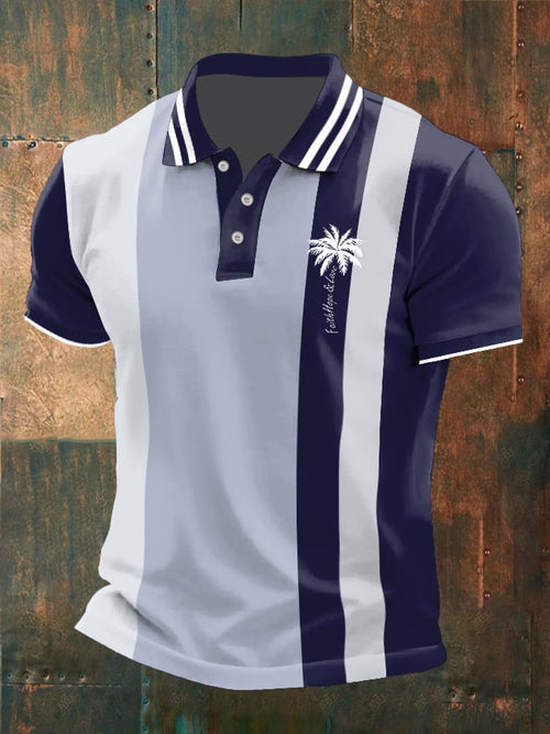 Men's Faith Printed Button Design Polo Shirt