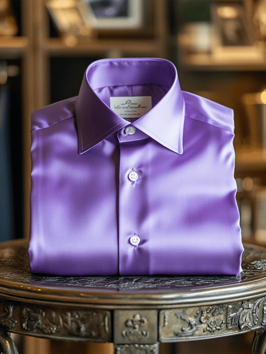Men's Luxury Silk Business Classic Long Sleeve Shirt