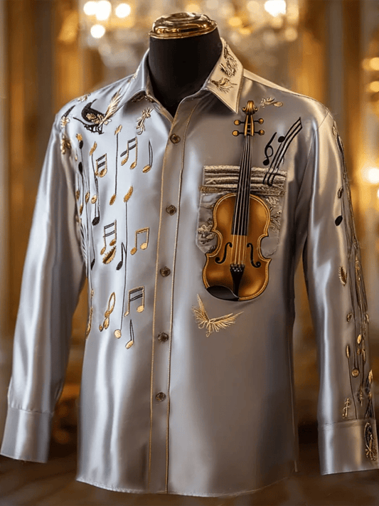 Men's Satin Luxe Long Sleeve Button Down Shirt