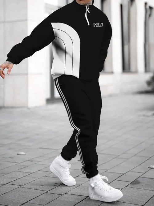 Relaxed Zipper Long Sleeve Two Piece Set