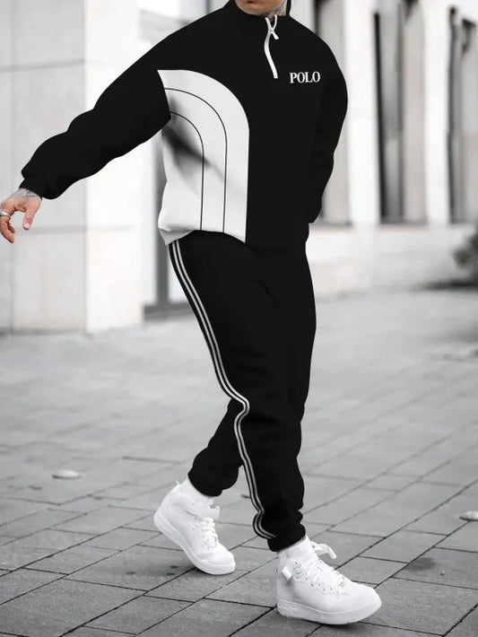 Relaxed Zipper Long Sleeve Two Piece Set