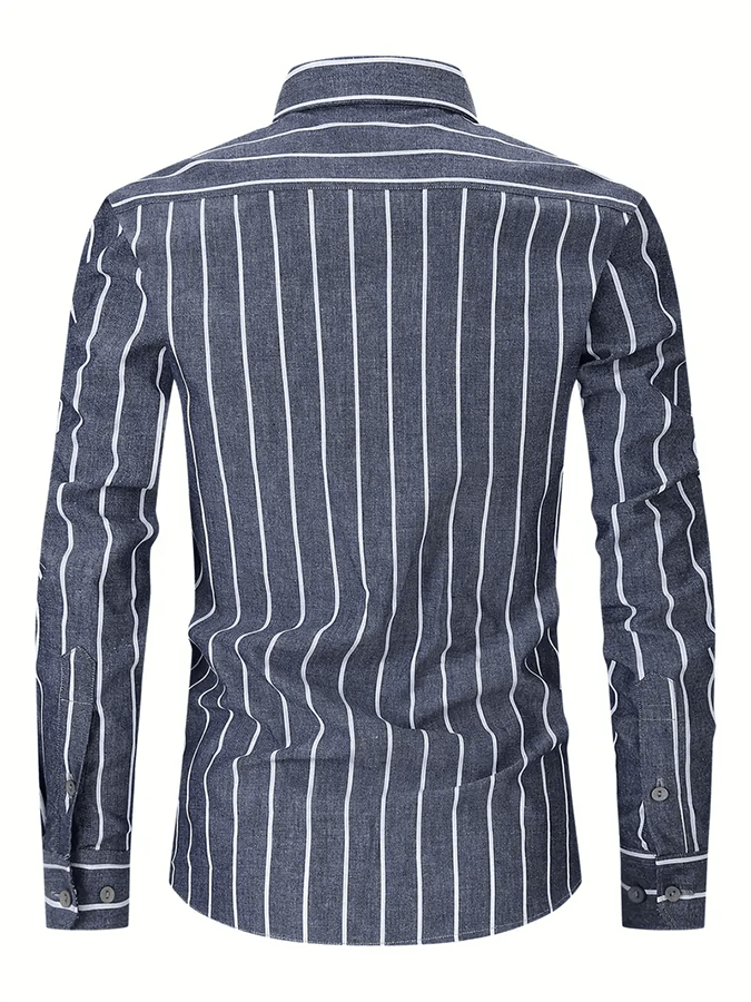 Men's Striped Business Casual Shirt