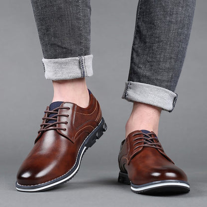 British Style Men'S Casual Business Formal Leather Shoes