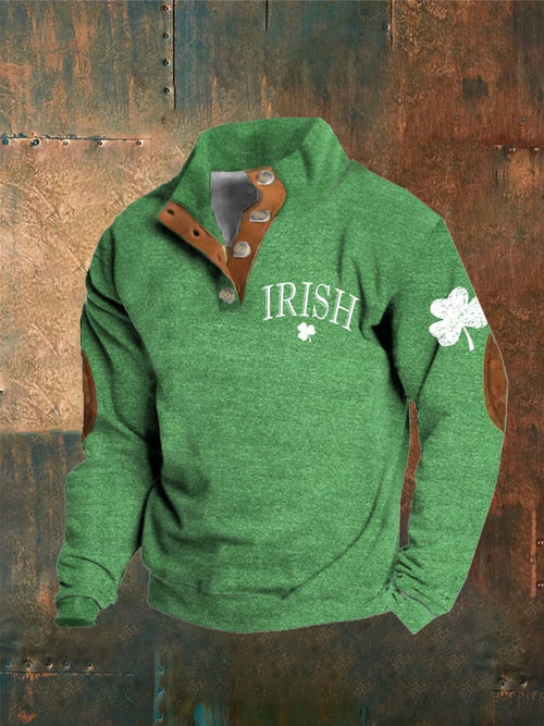Men's St. Patrick's Day Lucky Shamrock Print Sweatshirt
