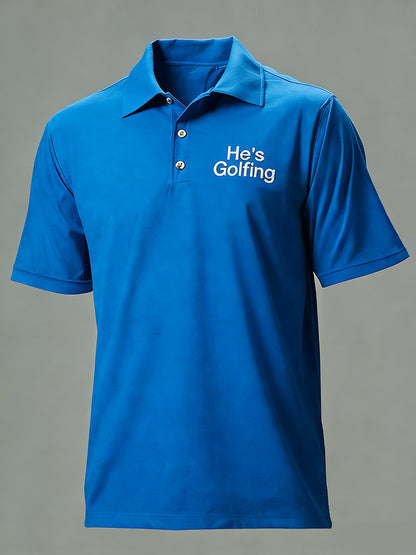 Men's Business Golf Polo Shirt with Print