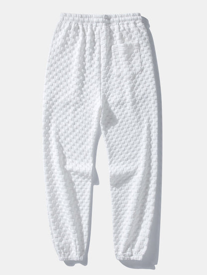 Checkerboard Jacquard Quarter Zip Sweatshirt & Jogger Pants