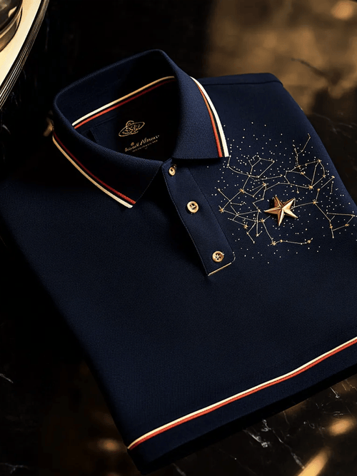 Men's Vintage Business Long Sleeve Polo Shirt