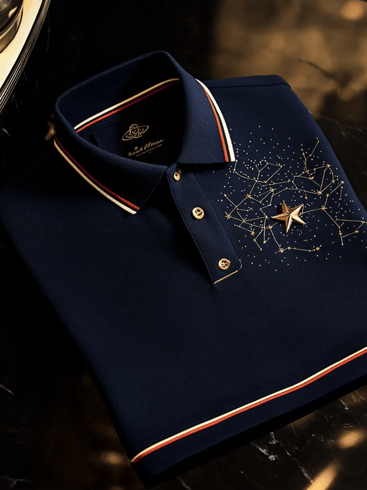 Men's Vintage Business Long Sleeve Polo Shirt
