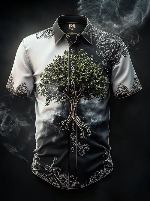 Men's Retro Viking Graphic Short Sleeve Shirt
