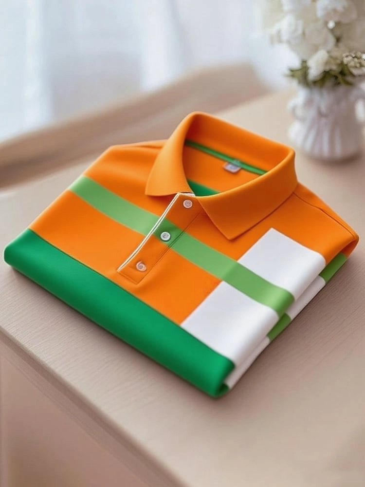 Men's Smart Casual Color Block Logo Button Short Sleeve Polo Shirt