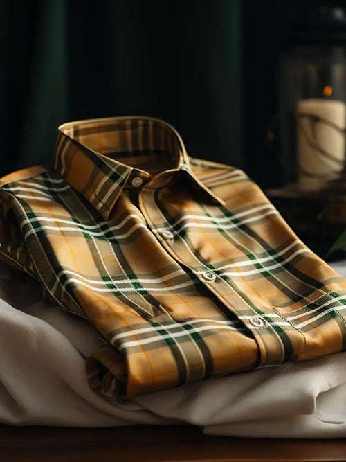 Men's Stripe Print Business Long Sleeve Shirt