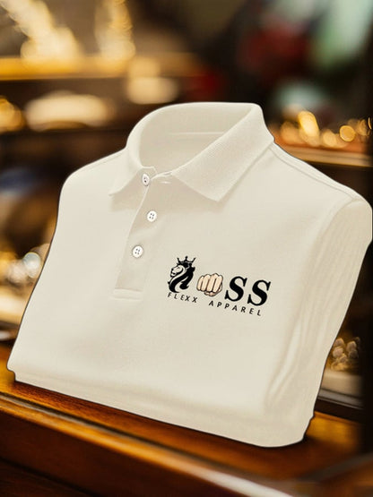 Men's Business Casual Printed Polo Shirt
