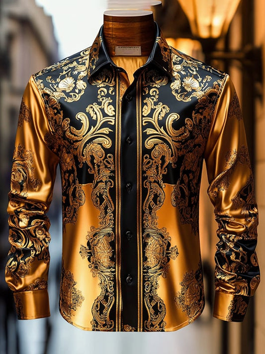 Men's Satin Luxe Short Sleeve Button-Down Shirt