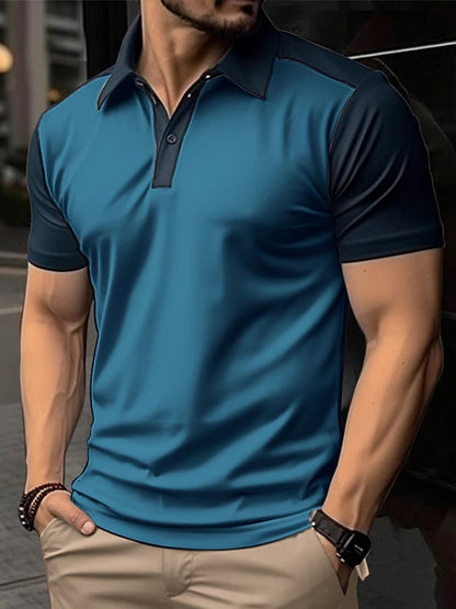 Men'S Casual Color Contrast Polo