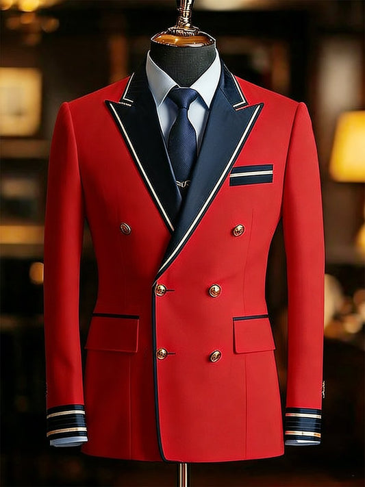 Men's Vintage Patriotic Red Suit Jacket