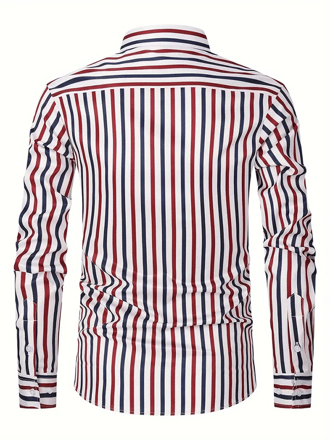 Men's Striped Business Casual Shirt