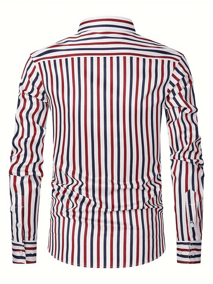 Men's Striped Business Casual Shirt