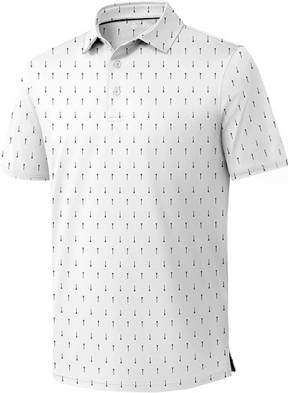 Men's Business Style Print Short Sleeved Polo Shirt
