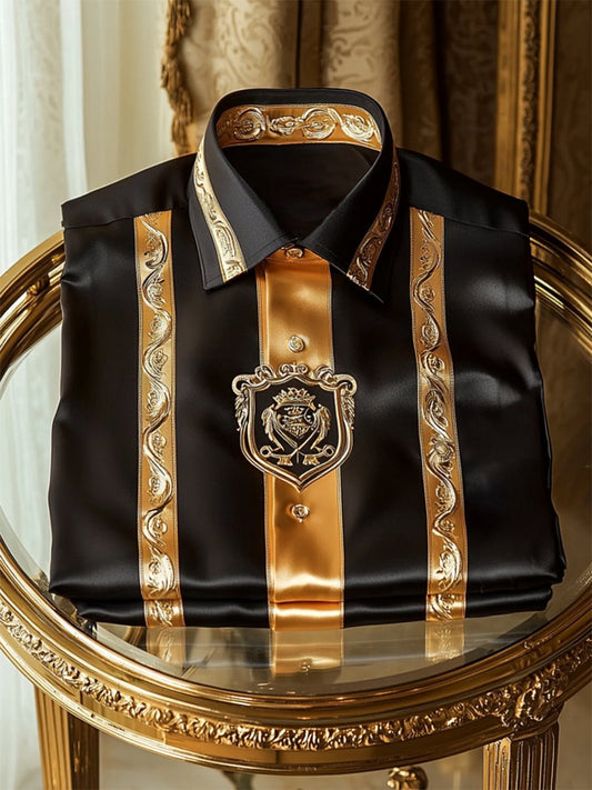 Men's Satin Luxury Business Long Sleeve Shirt