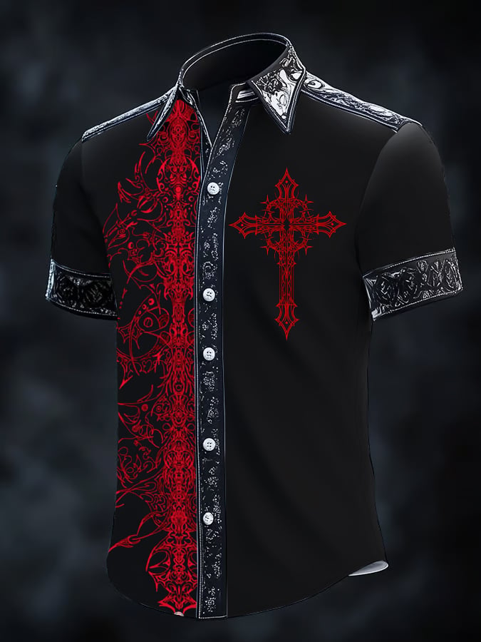 Men's Gothic Dark Short Sleeve Shirt
