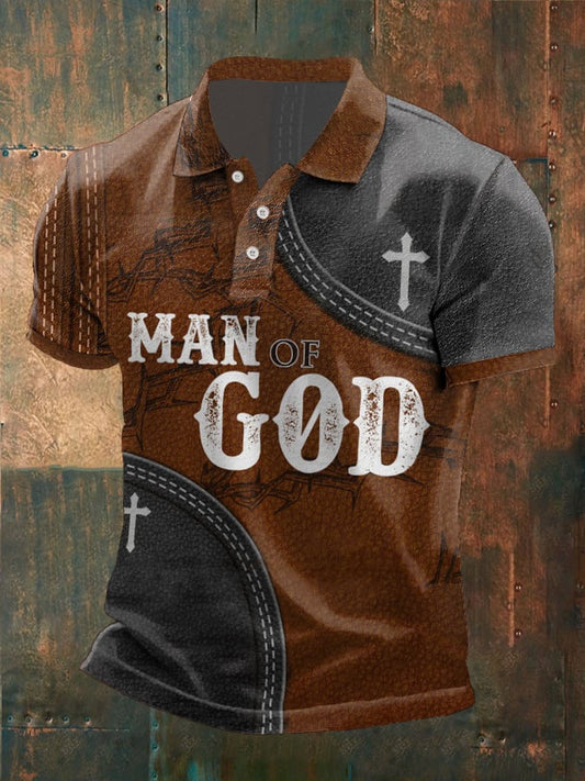 Men's Casual Christian Faith Printed Polo Shirt