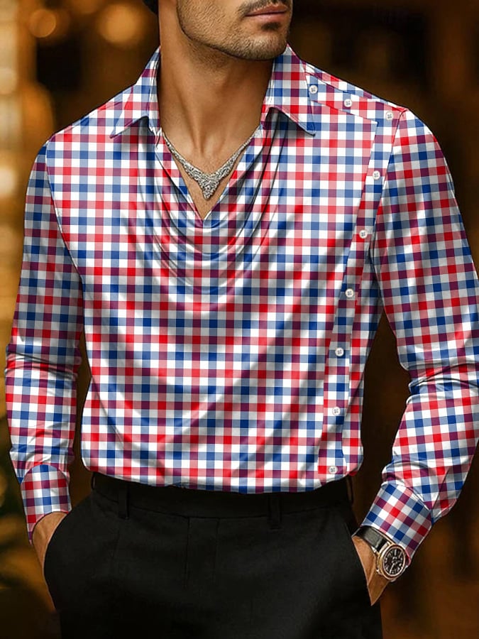 Men's Business Casual Satin Shirt