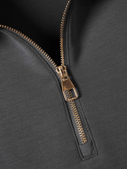 Modal Blend Long Sleeve Half Zip Polo