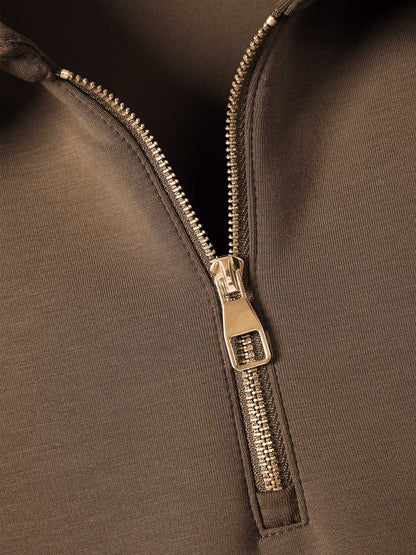 Modal Blend Long Sleeve Half Zip Polo