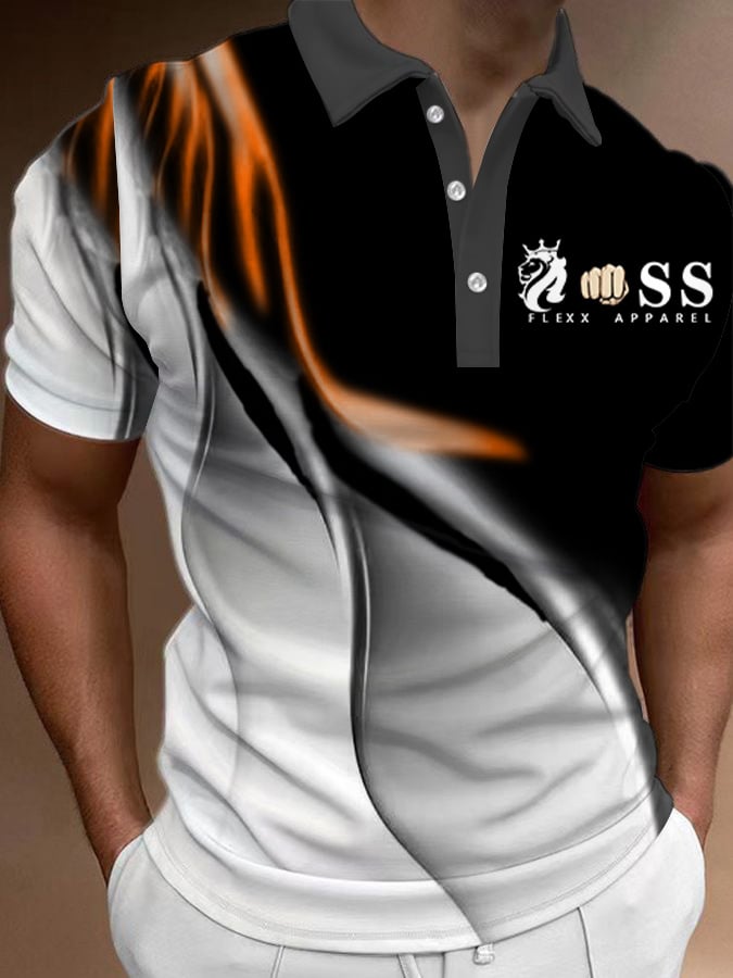 Men's Fashion Casual Printed Polo Shirt