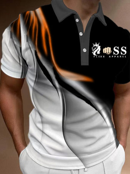 Men's Fashion Casual Printed Polo Shirt