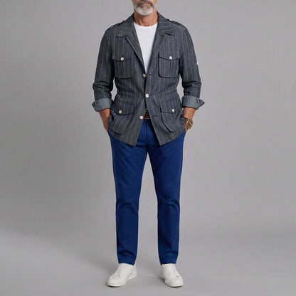 Men's Striped Casual Jacket