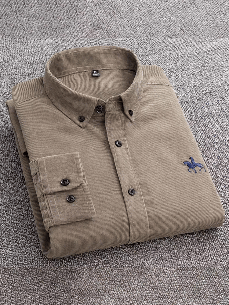 Men's  cotton corduroy long sleeve shirt