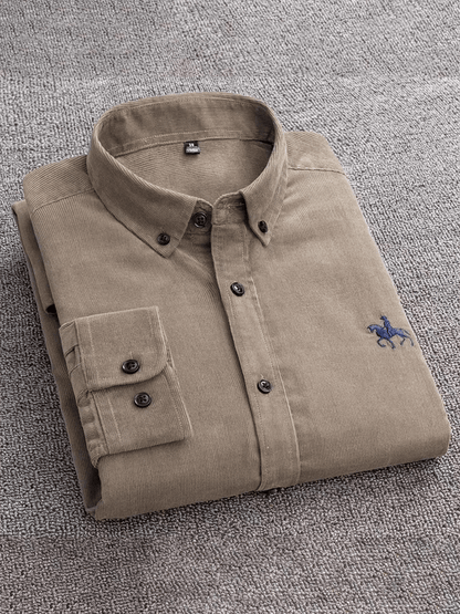 Men's  cotton corduroy long sleeve shirt