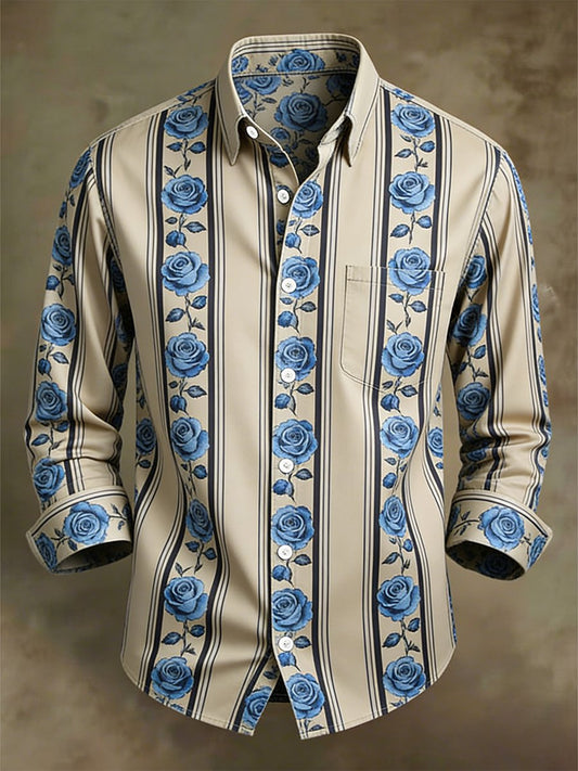 Men's Retro Business Long-Sleeve Shirt